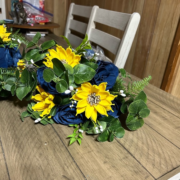 Sola wood flower bouquets one bride bouquet and 3 bridesmaid bouquets.